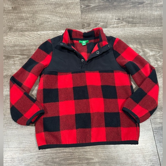 DIP TODDLER RED AND BLACK PLAID FLEECE SWEATER SIZE 4t - Picture 2 of 6